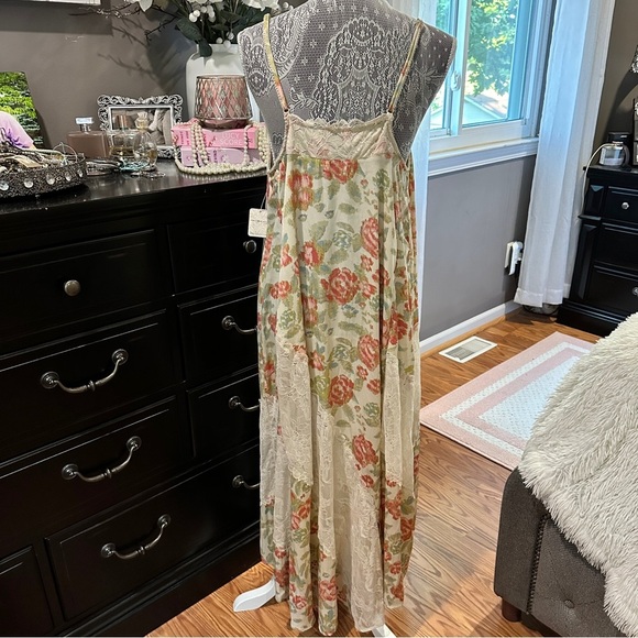 Free People Floral High Low Dress in Pink and Cream - Picture 9 of 16